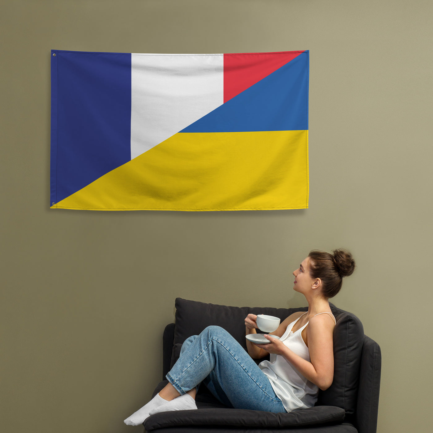 France-Ukrainian Flag