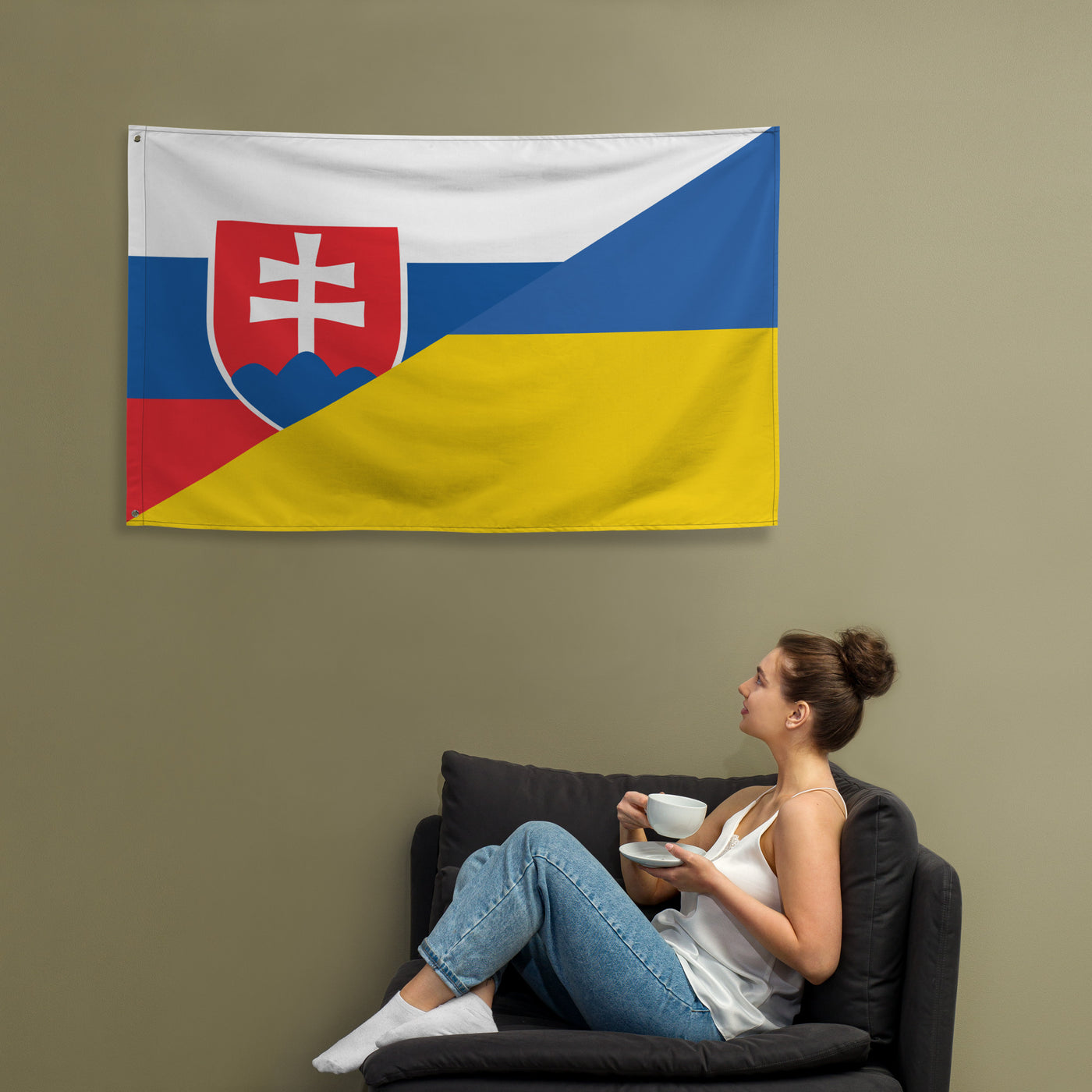 Slovakia-Ukrainian Flag