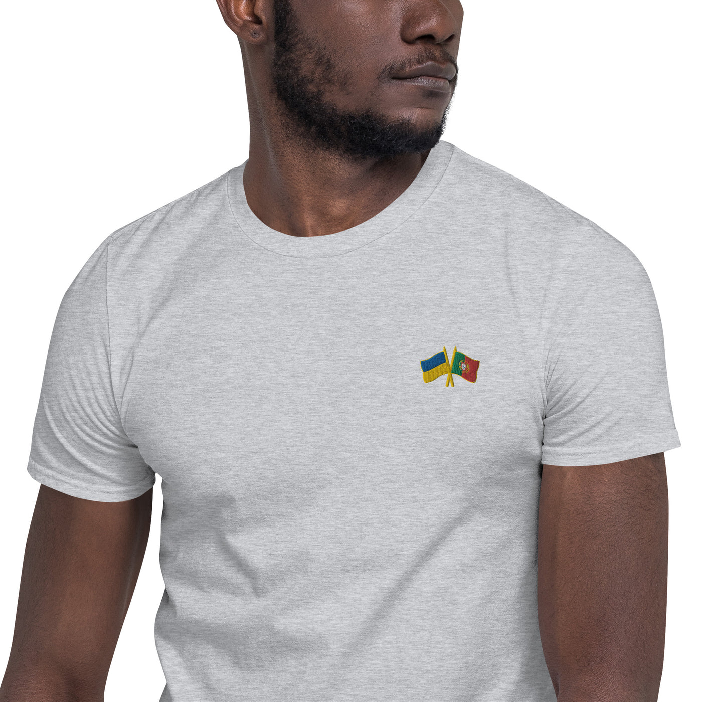 Portugal-Ukraine Flag T-shirt Embroidery