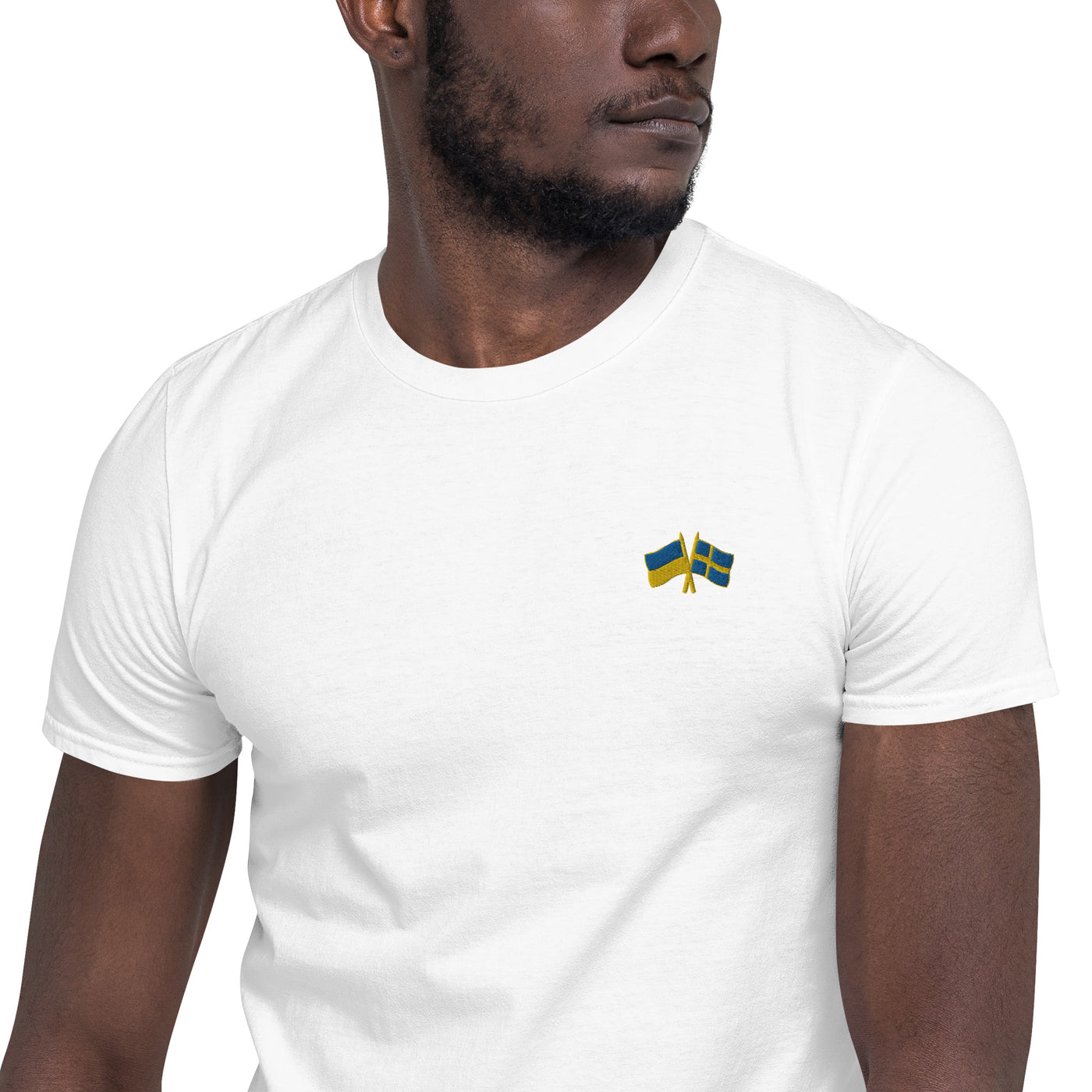 Sweden-Ukraine Flag T-shirt Embroidery
