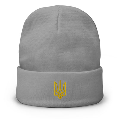 Trident of Freedom Yellow Beanie Embroidery